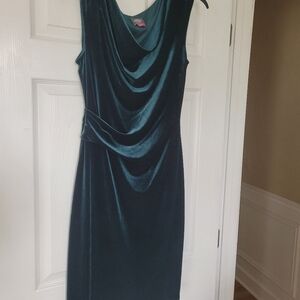 Vince Camuto, Green Velvet, Cowl Neck Dress